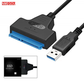 

USB 3.0 To SATA 22 Pin 2.5 Inch Hard Disk Driver SSD Adapter Data Power Cable Converter for 2.5" Laptop HDD SSD Enclosure Box