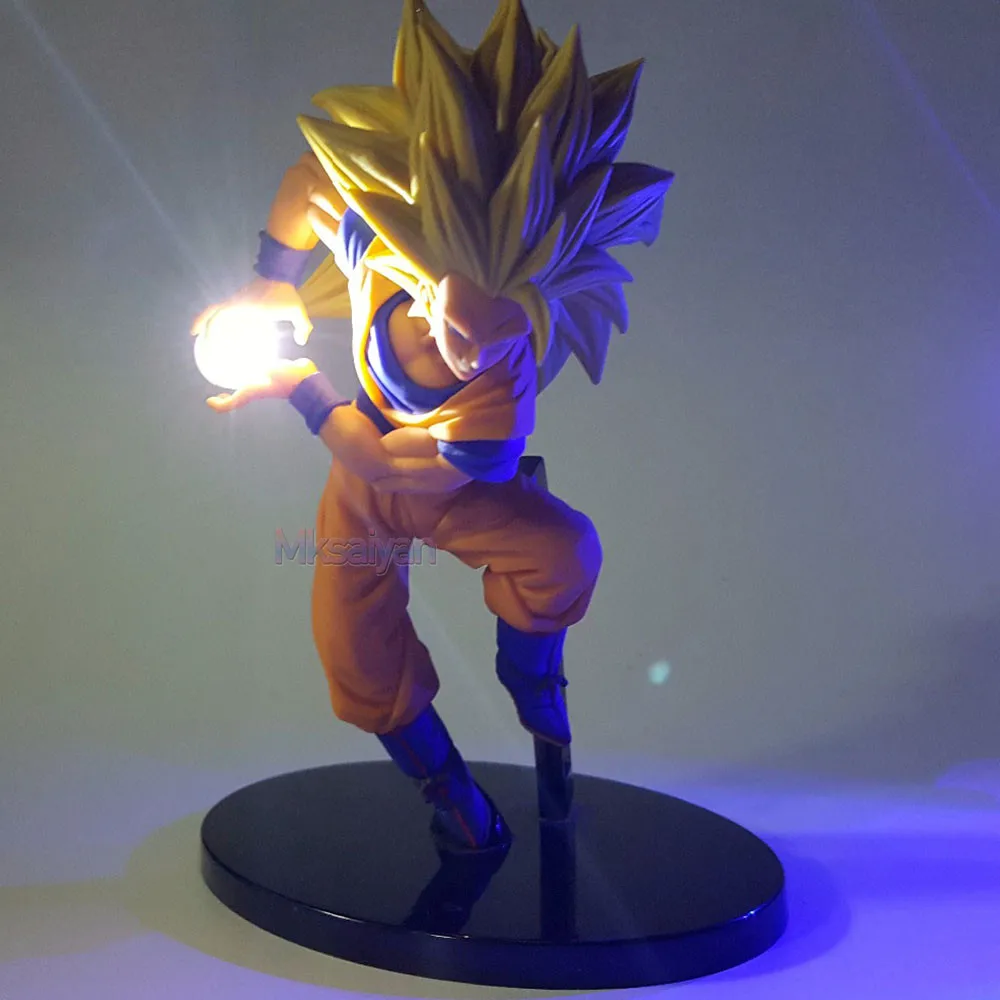 Dragon Ball Z фигурка Сон Гоку Kamehameha Led Light DIY дисплей 15 см аниме игрушки фигурка Жемчуг дракона супер сайян Гоку модель - Цвет: while led