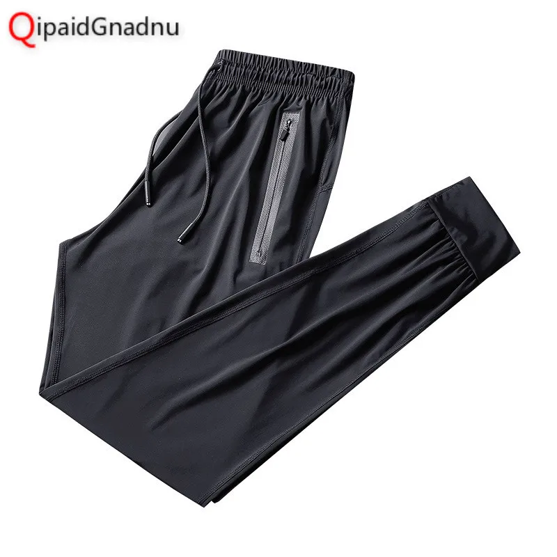 

2019 High Quality Summer Men's Ice Silk Pants Air Conditioning Trousers Breathable Beam Mouth Closing Straight Leg Pants 9XL