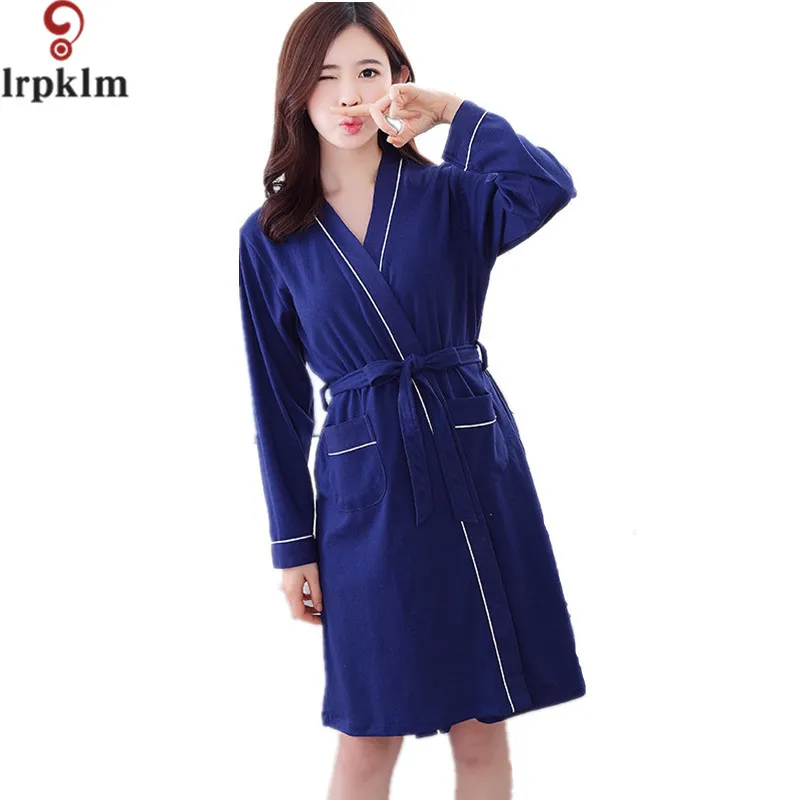Brand Women's Robe Print Cotton Bathrobes Spring Summer Long Sleeve