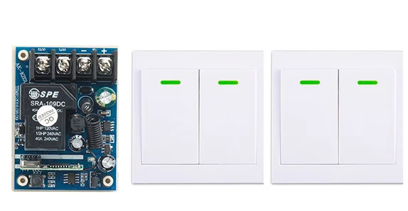 

DC12V 24V 36V 48V 1CH Wireless Remote Control Switch Receiver + 2*Wall Panel Remote Transmitter Sticky Remote Smart Home Switch