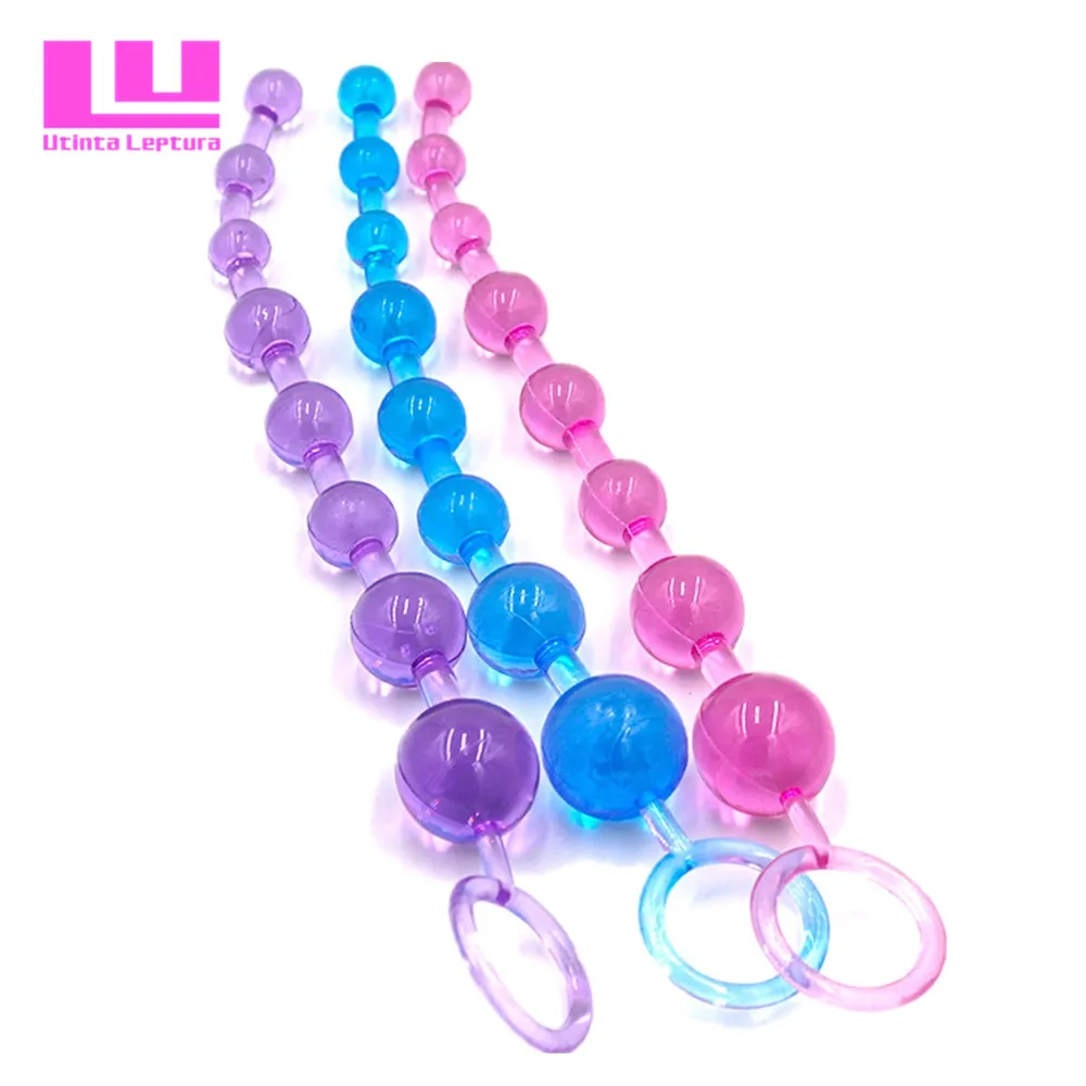 Jelly Anal Beads Prostate Orgasm Vagina Plug Play Pull Ring Ball Anus Stimulator Butt Sex Product for Men and Women image