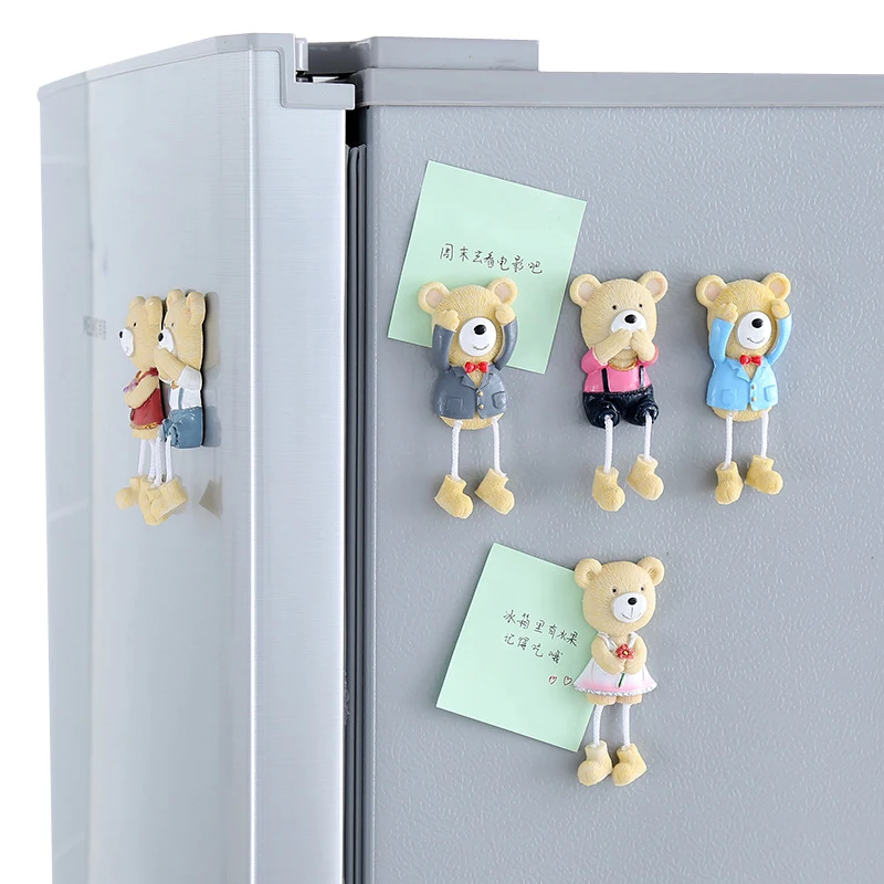 

Creative 3D Cartoon Animal Fridge Magnets Cute Footsteps Flexible Bear Refrigerator Magnets Message Sticky Notes Stickers Decor