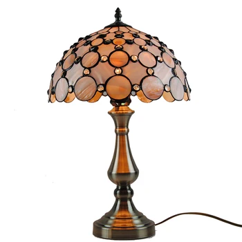 

12" Victorian Table Lamp Tiffany Style Stained Glass Nightlight Fixture Mediterranean Sea Bedroom Living Room Light Mission T174