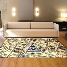 Прямая поставка 60*39 дюймов деньги долларов большие ковры для Гостиная анти-скольжения башня коврики для Спальня диван коврик Alfombras