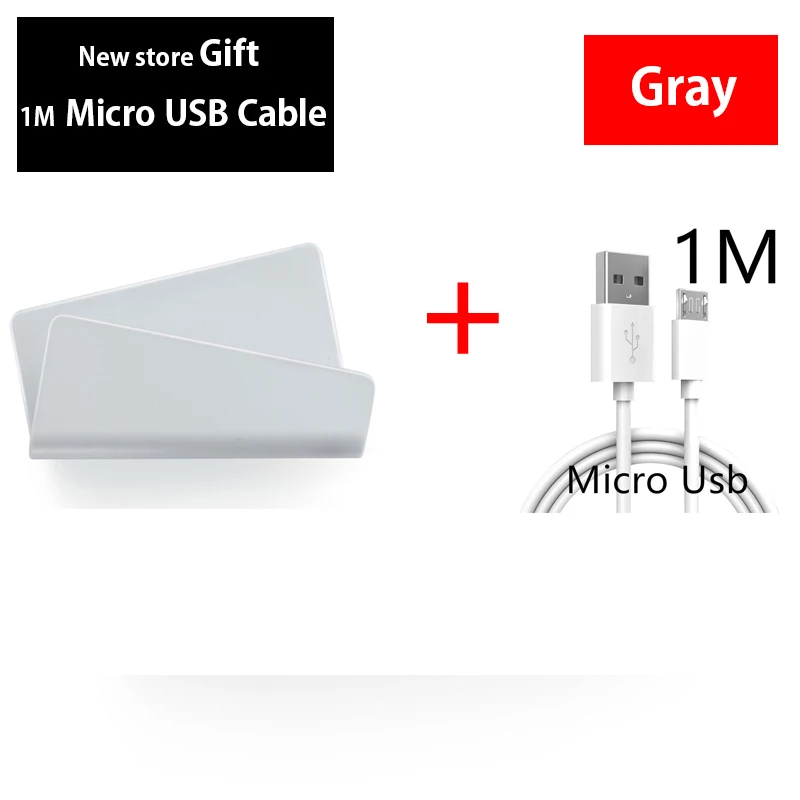 Micro USB кабель настенное зарядное устройство держатель телефона для Xiaomi Redmi Note 6 5 7A 6A 5A 4 держатель мобильного зарядного устройства клейкая подставка держатель - Цвет: Gray 1