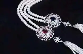 

free shipping >>>>noble jewelry 8-9mm Freshwater white pearl necklace pendant