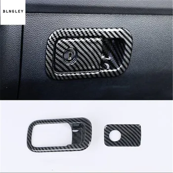 

2pcs/lot ABS carbon fiber grain Passenger side glove box switch decoration for 2017-2018 Volkswagen VW Tiguan MK2 Tiguan L