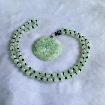 

Natural grade A Burmese longfeng pendant necklace Men and women lovers gift jadeware jewelry