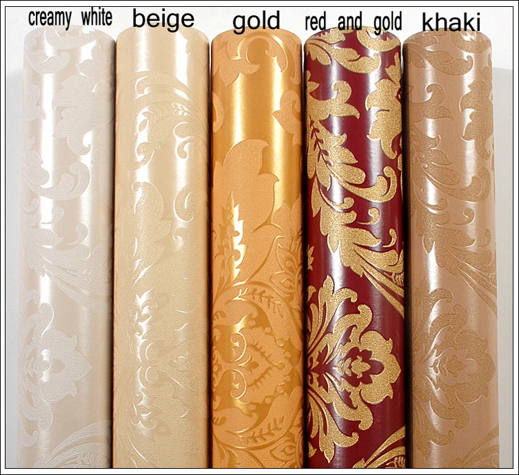 Европейские винтажные Роскошные Дамасские обои ПВХ тисненые текстурированные обои рулоны украшения дома золото серебро белый R61