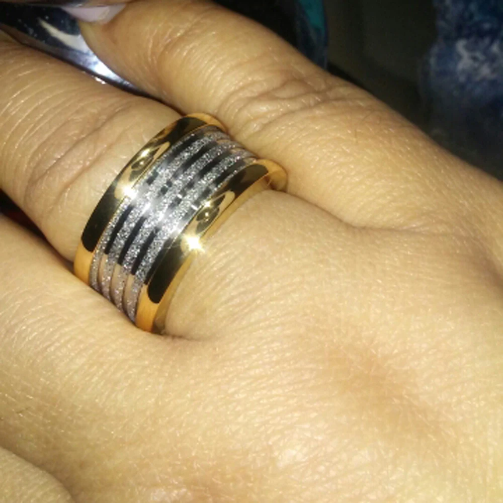 Два цвета старинные ретро кольца для мужчин и женщин из нержавеющей стали ювелирные изделия обручальные кольца вечерние аксессуары