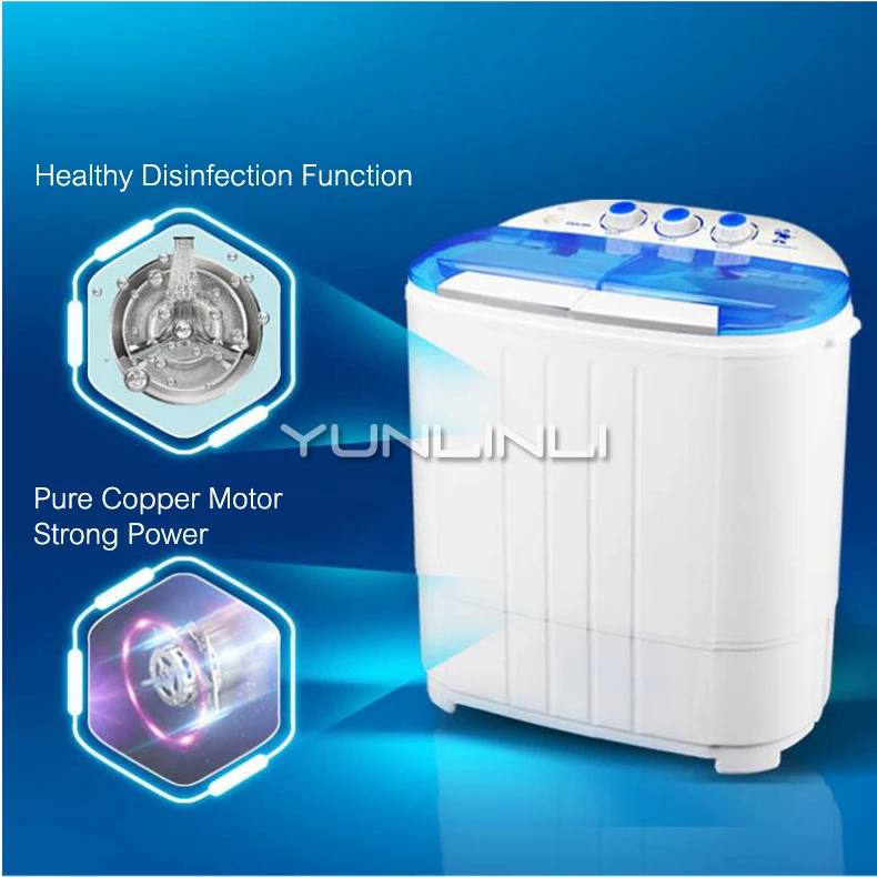 YUNLINLI Мини электрическая стиральная машина для одежды, двухцилиндровая полуавтоматическая детская стиральная машина, сушилка XPB36-388S