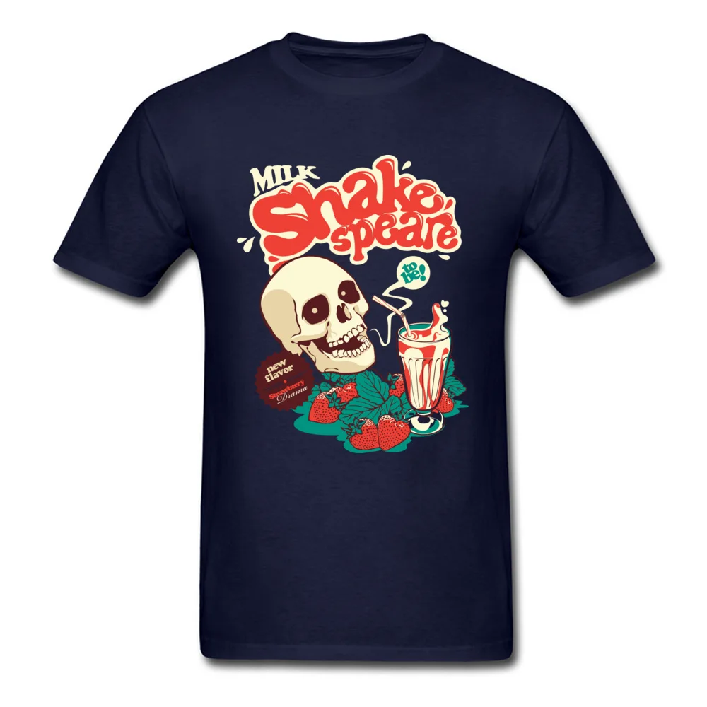 Student Classic Casual T Shirt O Neck Father Day Cotton Fabric T Shirt Normal Short Sleeve Milk Shakespeare Top T-shirts Milk Shakespeare navy