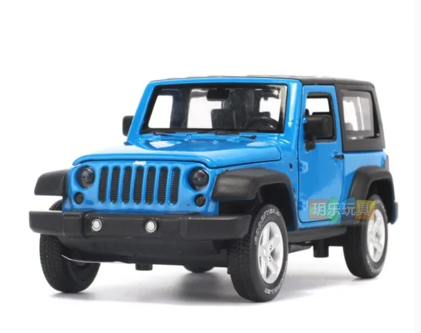 Высокая имитация Изысканная модель игрушки модель Jeep Wrangler Rubicon модель автомобиля 1:32 Сплав модель автомобиля коллекция для детских игрушек - Цвет: Синий