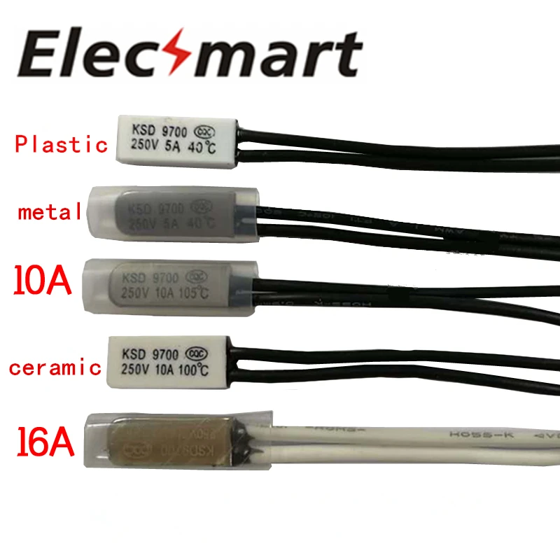 

10PCS KSD9700 5A/10A/16A 250V Temperature Control Switch PLASTIC/METAL/CERAMIC Normal Closed