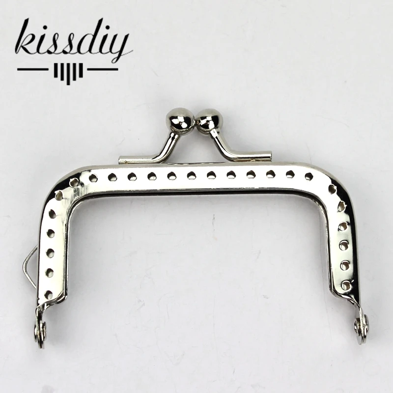 

KISSDIY 20pcs Mini Cute 6.5cm sewing purse Metal frame Grossy Silver Purse frame with kiss clasp bag accessory,Freeshippingg