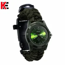 Инструменты для выживания на открытом воздухе кемпинг медицинский многофункциональный компас термометр спасательный Паракорд Браслет Оборудование Набор инструментов