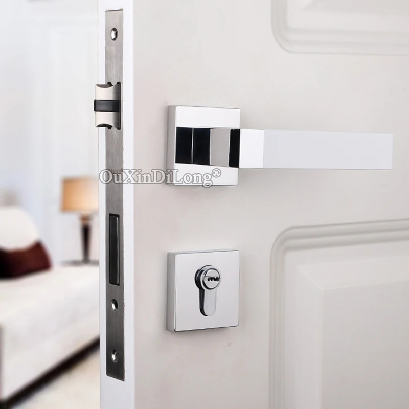  Top Designed European Mute Mortise Door Lock Set Interior Entry Silent Door Lever Lock for Living R - 33032797312