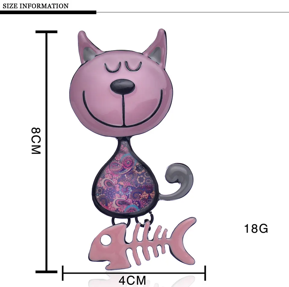 Эмалированная кошачья Брошь для женщин на булавке Новая Модная бижутерия цинковый сплав броши для девочек аксессуары для платья брошь для подарка