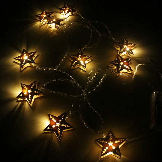 Aliexpress 2 5m Battery Led Wood Star Fairy Lights String 2 5m Battery Led Wood Star Fairy Lights String Garland Christmas Luces Decorativas Luminaria Decoration Indoor Lighting