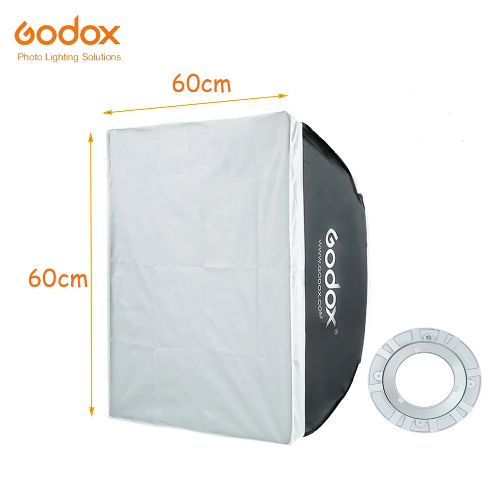 Godox 60*60 см 23,6 "SB-BW Softbox с Bowens горе Портативный квадратный отражатель с белым диффузор для Камера студия флэш