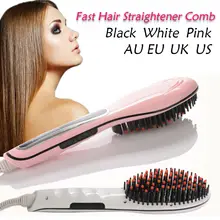 LCD Electric Brush Fast Hair Straightener Combs Flat Electric Hair Brush Profesional Straightening Irons Comb Escova alisadora
