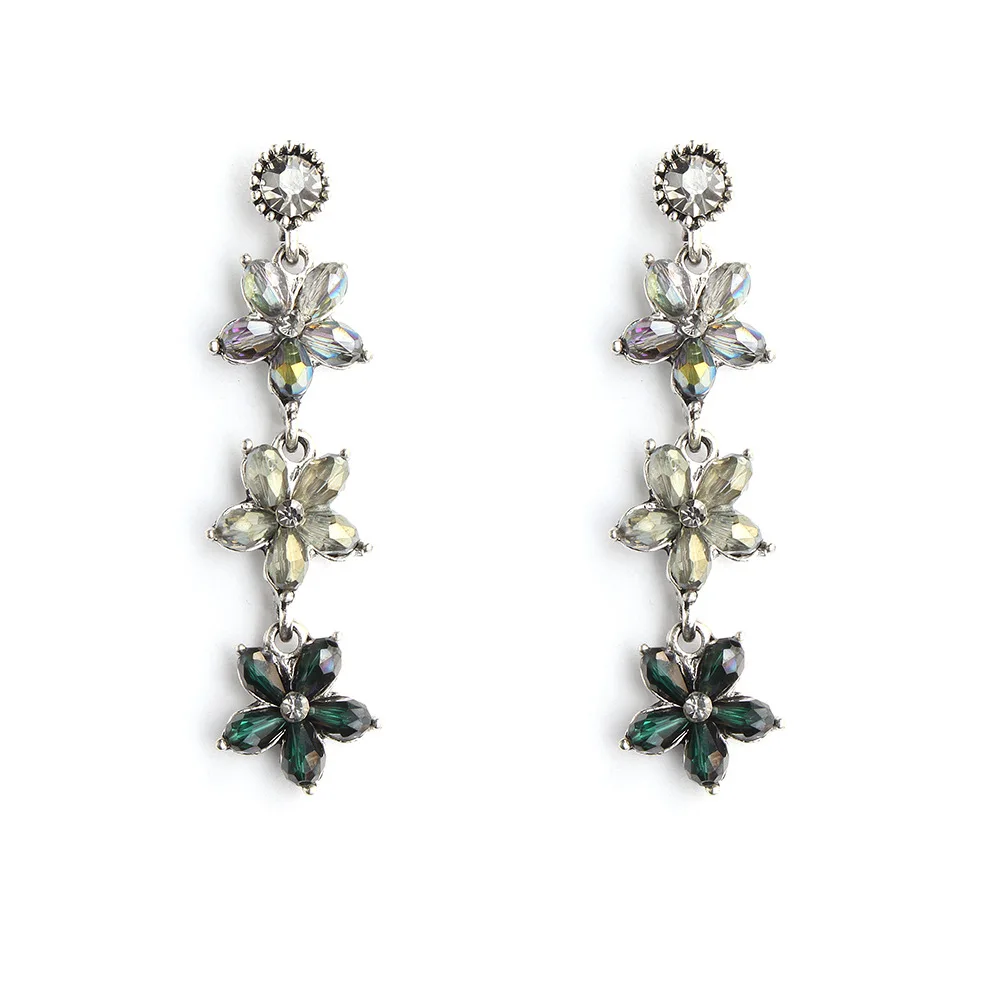 

Rhinestone Jewelry Earrings for Women Trendy Earring Flower Style Purple Yellow Blue Color Available Earrings Fashion Jewelry