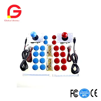 

2 Player Arcade Game DIY Parts USB Pc Joystick For Mame Game DIY (2x Zero Delay USB Encoder + 2x 5pin 8 Way Joystick + 20x Push