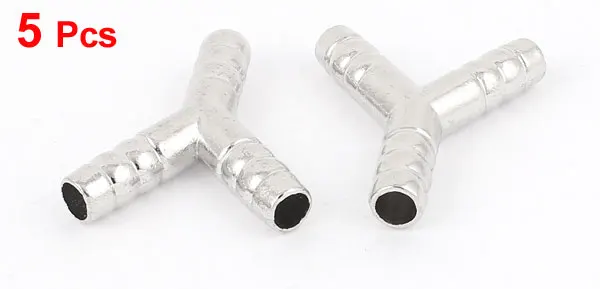 Compressed Air Gas Oil LPG Pipe Y Shape 3 Way Barbed Fuel Hose Joiner 5 Pcs