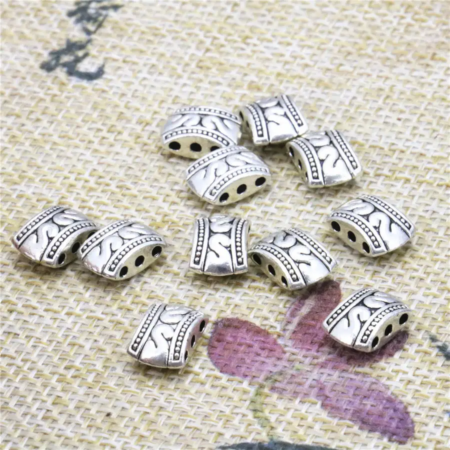 

5PCS Accessories Copper Metal 3Hole Lucky DIY Loose Finding Accessories Carve Jewelry Making Women Girls Gifts 7x10mm Crafts
