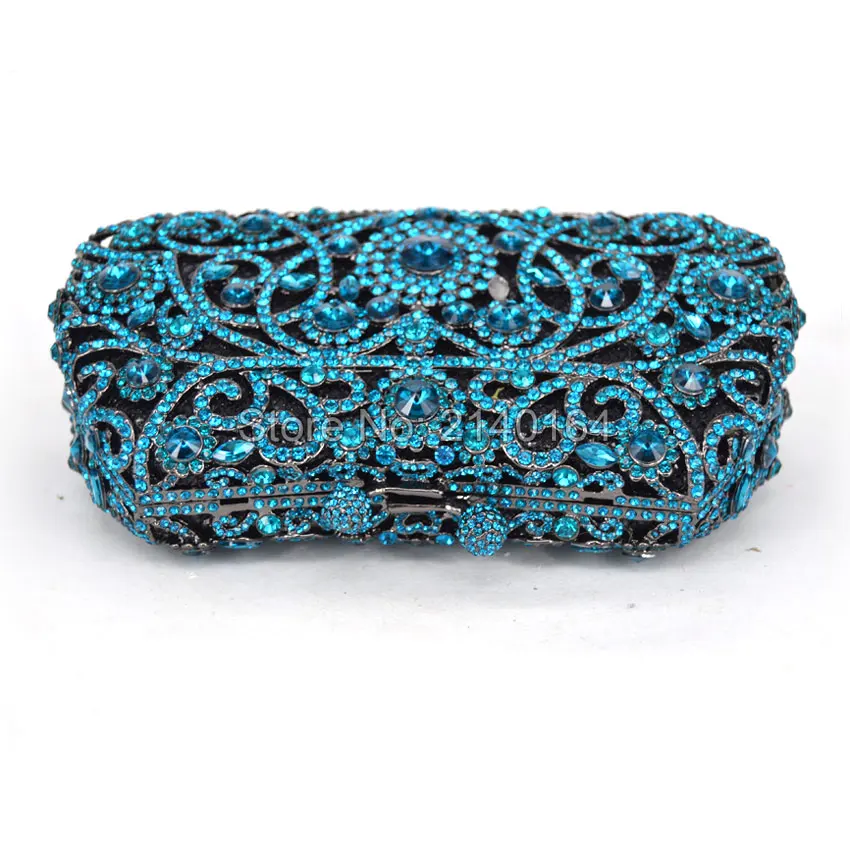 Bolso de mano de lujo con cristales de Aguamarina para mujer, cartera de mano con cristales de aguamarina, hecho a mano, para fiesta de noche, para baile de graduación, 093 -