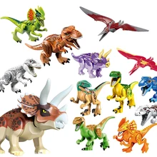 30 pçs mais educação construção tijolos dino crianças brinquedos compatíveis blocos dinossauros jurássico parque mundo para crianças brinquedo presente