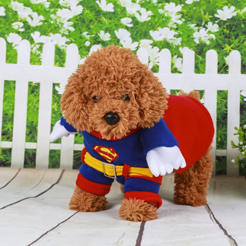 

2016 Superman Pet Dog Clothes Cartoon Dog Coat Cat Clothing Puppy Animals Costume Yorkshire Puppy Hoodie Teddy Coat Costume