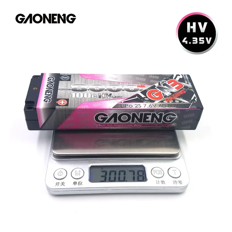 Gaoneng GNB 8000mAh 2S 7,6 V HV 100C/200C Hardcase LiHV перезаряжаемый LiPo аккумулятор с Deans T вилкой для 1:10 1/10 RC автомобиля лодки