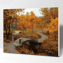 Красивый лес и горная тропа DIY картина по номерам ручная роспись маслом гостиная домашнее произведение искусства, Декор настенный