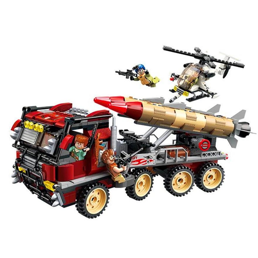 

ENLIGHTEN 3207 Military War Thunder Mission Army Weapon Rocket Car Building Blocks Brick Compatible Playmobil Toys