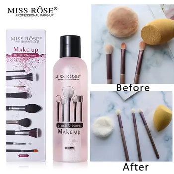 

Miss Rose Professional Brush Cleaner Makeup Quickly Cleaning Blush & Puff Brush Cleaner Remover Washing Water Tools 180ml