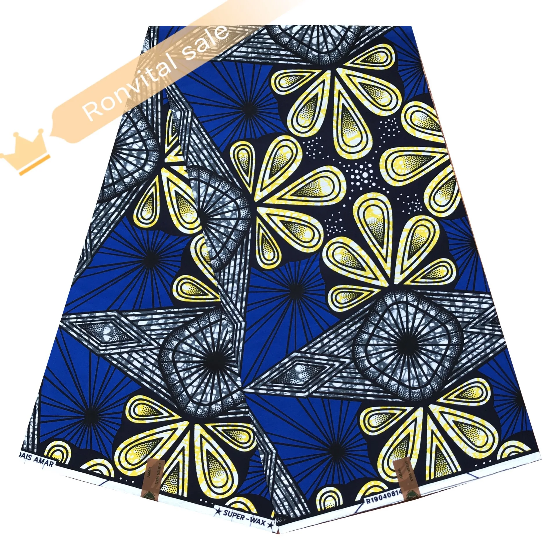 

RONVITAL OFFICIAL STORE HOLLAN WAX HIGH QUALITY FASHION FABRIC 100% COTTON PRINT MATERIAL DIY FABRICS 6YARDS/LOT FREE SHIPPING