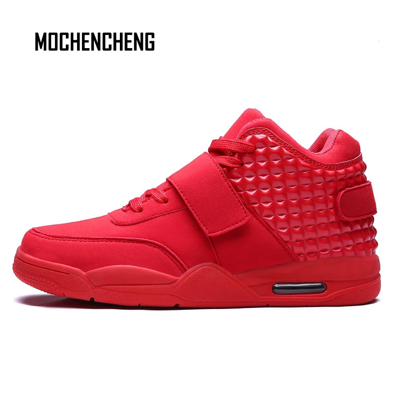 

Man's Sneakers High Top Dad Shoes Air Cushion Hook & Loop Lace-up Buckle Flat Chunky Wedge Male Man's Rubber Sneaker Shoes