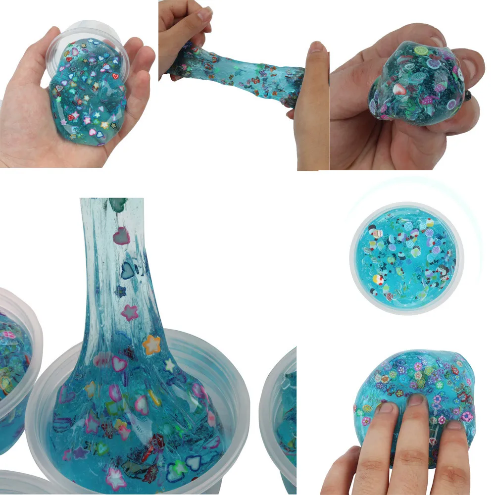 

Soft Foam Clear Bow Crysta Colourful Slime Scented Stress Relief Sludge Plasticine Cotton Glitter Mud Sludge Stress Relief Toys