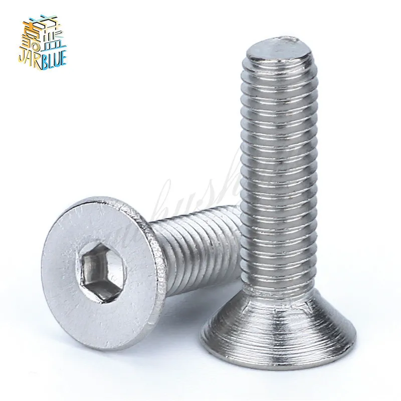 

5PCS M10 Stainless steel A2 304 Hexagonal flat head bolts hex socket countersunk Allen Key screw