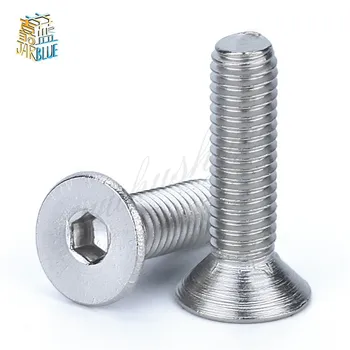 

5PCS M10 Stainless steel A2 304 Hexagonal flat head bolts hex socket countersunk Allen Key screw