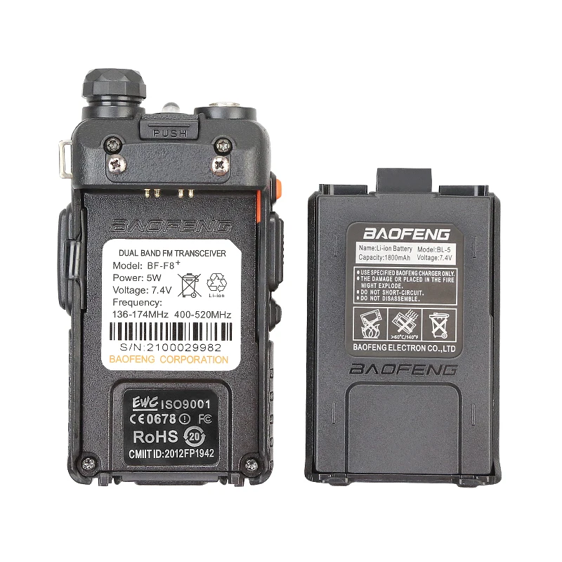 BAOFENG BF F8 Walkie Talkie 10 км UHF VHF Двухдиапазонный Портативный CB радио 1800 мАч Полиция