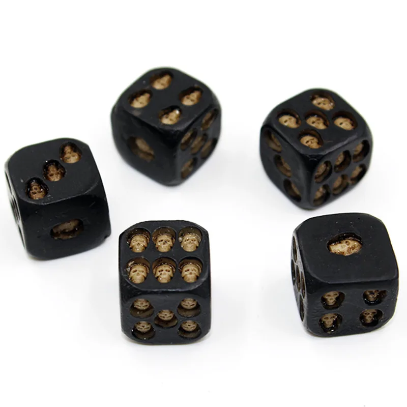 

Hehepopo 5Pcs / Set Creative Skull Dices Bones Dice Six Sided Skeleton Dice Club Pub Party Game Toys Resin Dice for Kid Adults