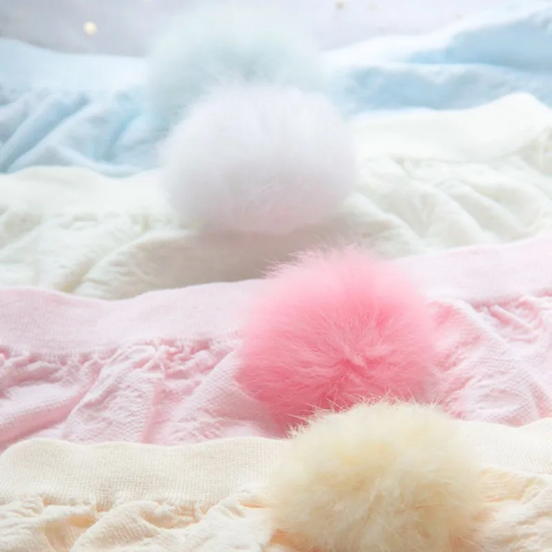 

2019 Women Sexy Candy Color Panties Cute Rabbit Tail Lingerie Underwear Female Underwear Seamless Cotton Briefs