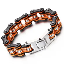 New Brand Rock Punk Motorcycle Bracelet Vintage Bike Bracelets Bangle Antique Orange Black 2017 Famous Fashion Jewelry Accessory