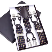 Популярные мужские подтяжки кожаные подтяжки мужские брюки 6 клипов для взрослых подтяжки tirantes Hombre Bretelles