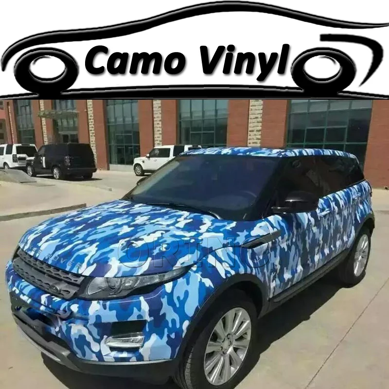 

Car Styling Blue Urban Camouflage Vinyl Wrap Blue Camo Car Film Sticker Cover Air Bubble Free For Vehicle Body Wraps