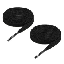 Плоские шнурки обуви Шнурки Кроссовки Скейт Прочные шнурки черный