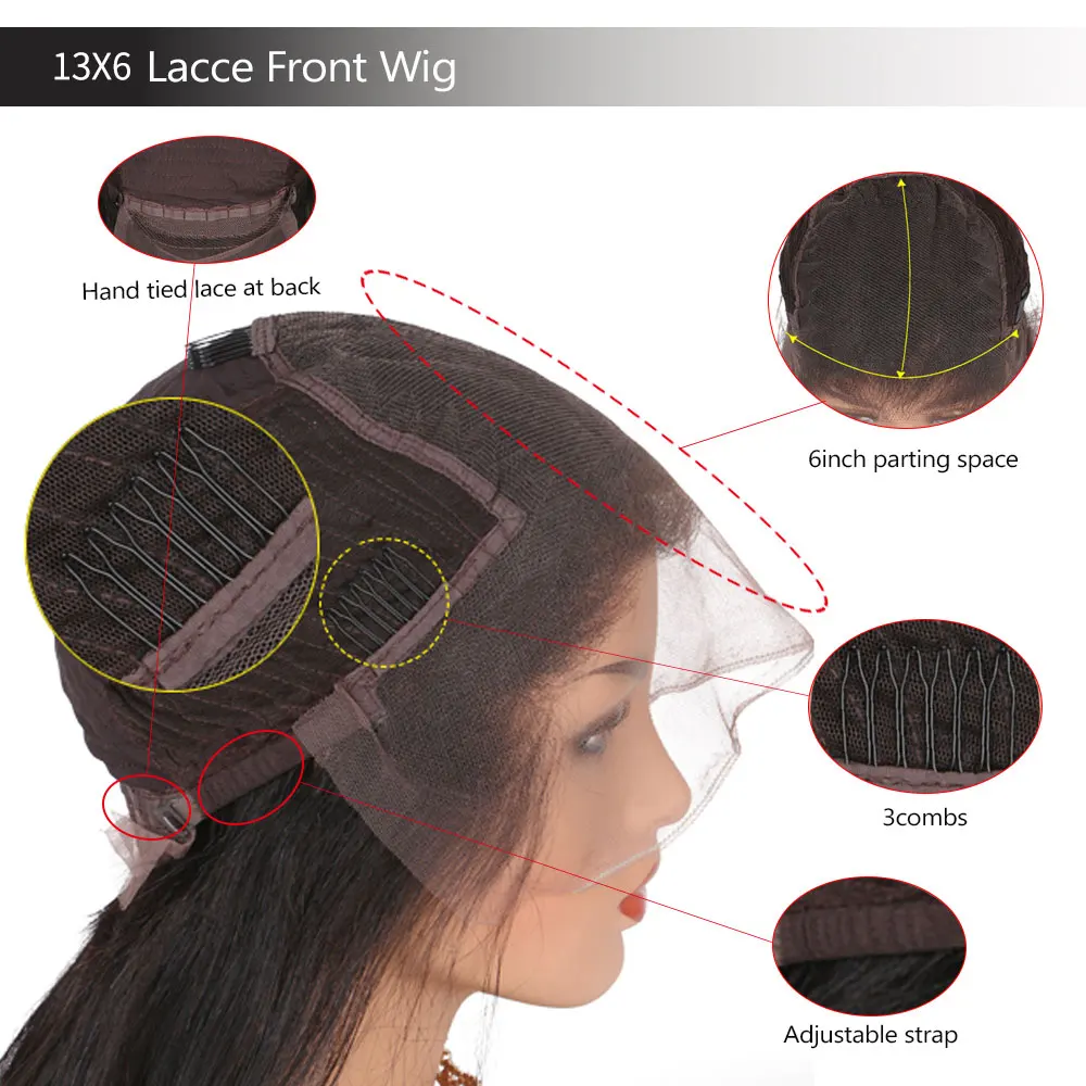 Прямой парик их натуральных волос парики с челкой длинный парик 13x6 Синтетические волосы на кружеве парик глубокий Часть Необработанные индийские виргинские волосы натуральных волос Цвет